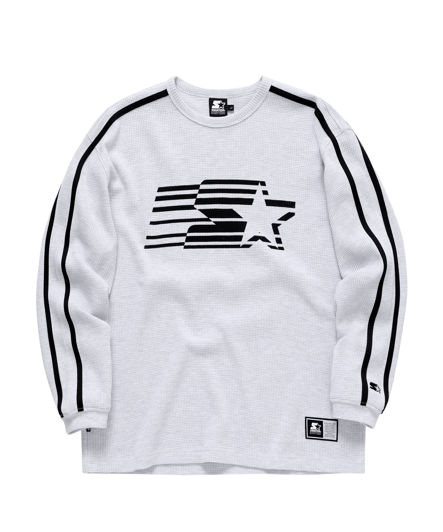 스타터 블록코어 소매라인 와플 티셔츠 (멜란지 화이트)
