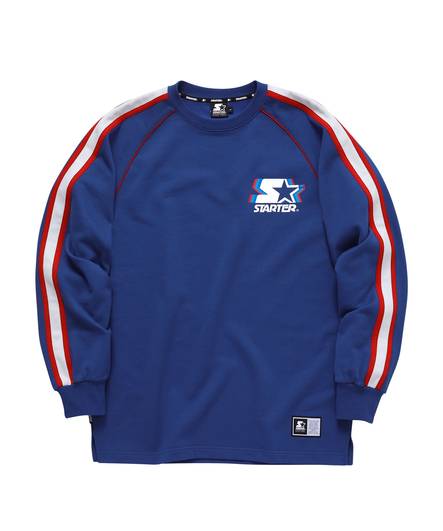스타터 블록코어 소매라인 래글런 스웨트 셔츠 (로얄 블루)